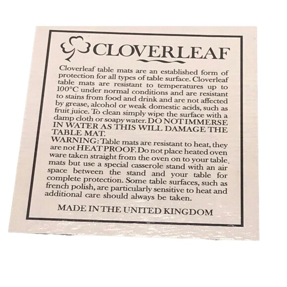 Cloverleaf Coasters Pink Purple Green Floral 6 Vintage Dining Decorative - Picture 5 of 5